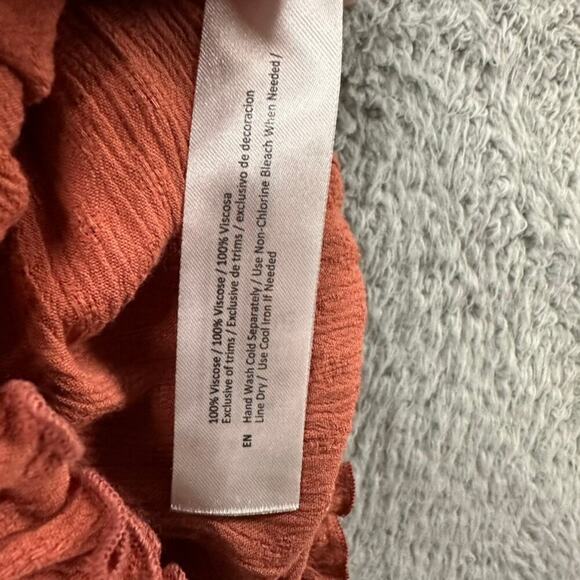 Band of the Free Medium Blouse Rust Color Embroidered Accents Flowy Boho - Picture 7 of 9